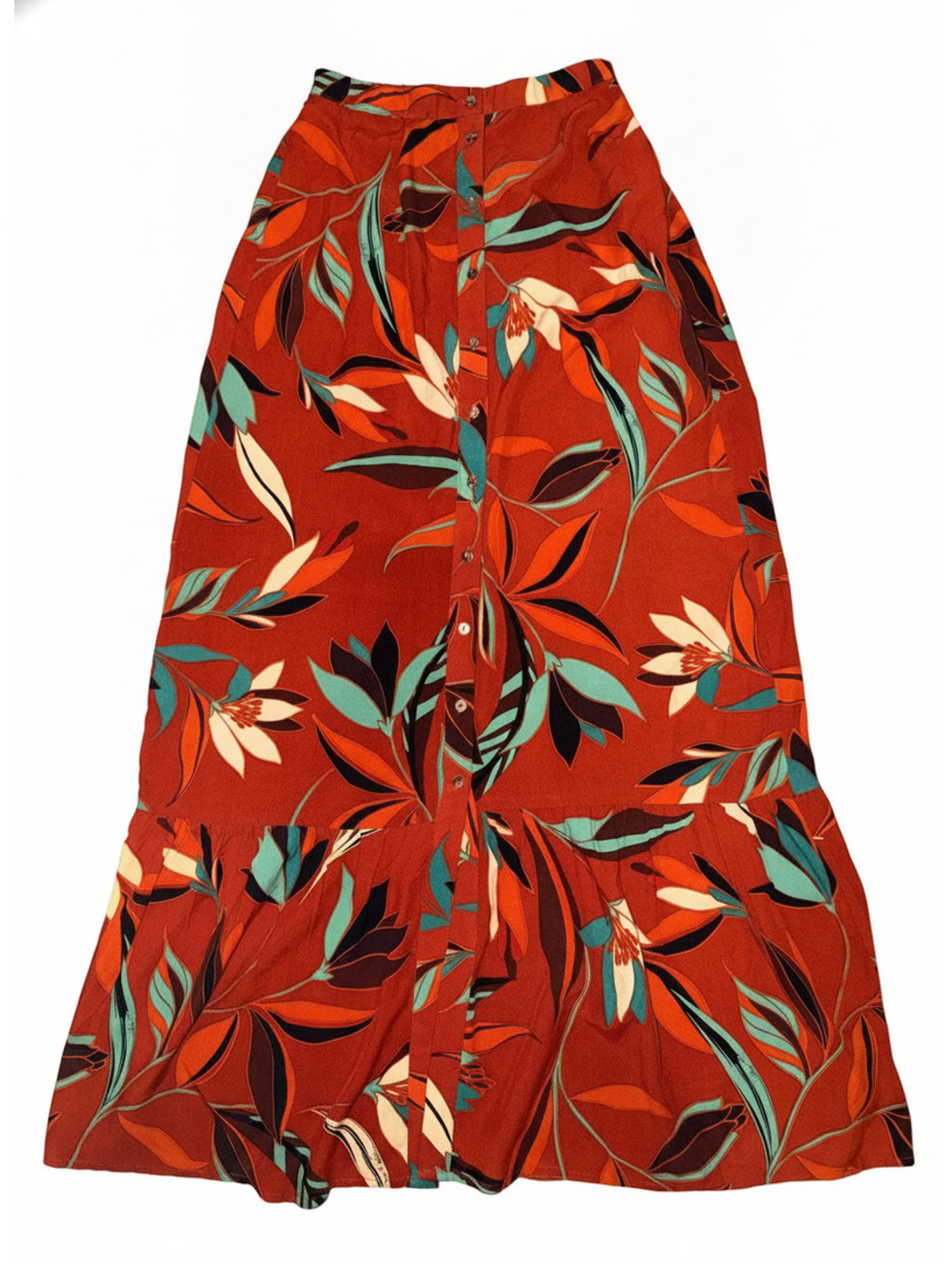 DR2 by Daniel Rainn Tropical Floral Maxi Skirt XS